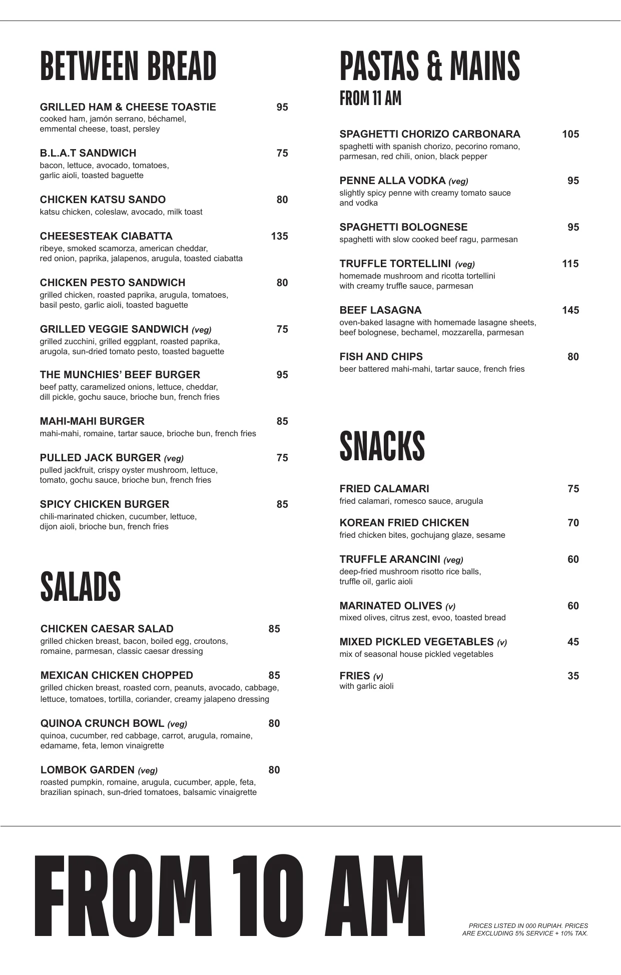 Halaman 2 dari menu cetak MUNCHIES